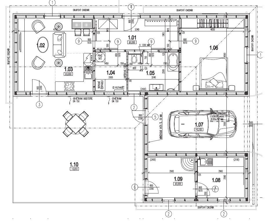 Půdorys DŮM V MAŘÍŽI přízemí