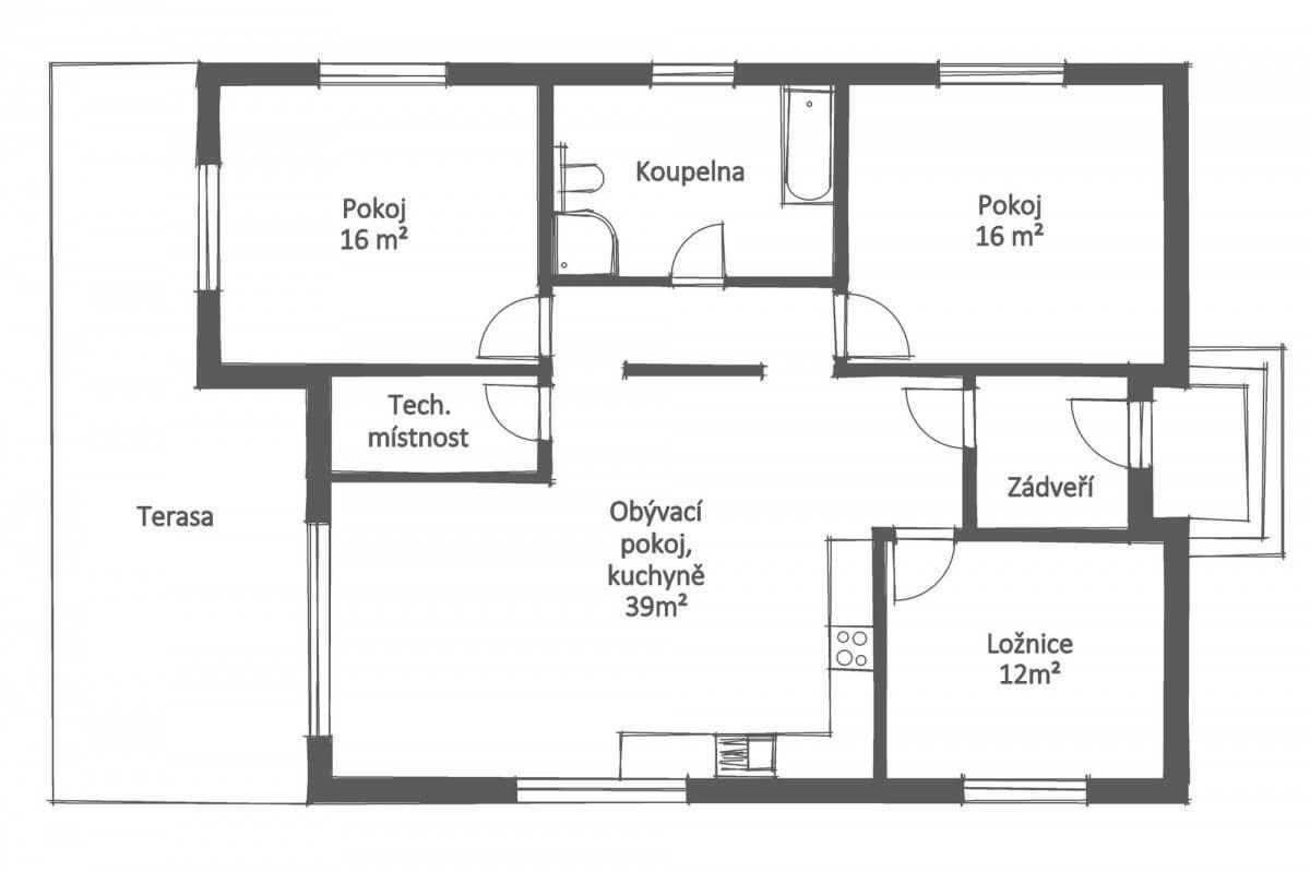 Půdorys HAVLÍČKŮV BROD přízemí